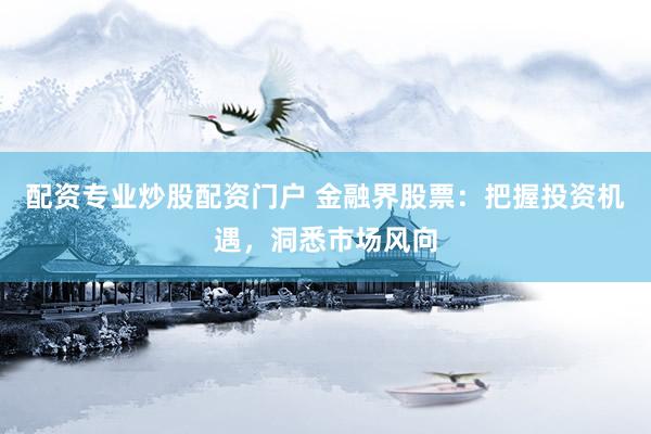 配资专业炒股配资门户 金融界股票：把握投资机遇，洞悉市场风向