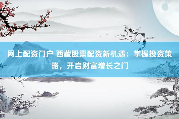 网上配资门户 西藏股票配资新机遇：掌握投资策略，开启财富增长之门