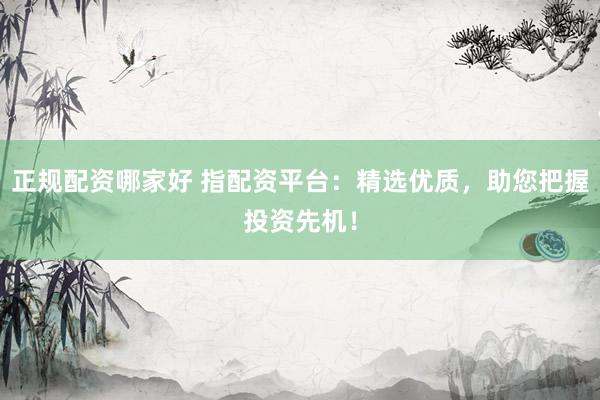 正规配资哪家好 指配资平台：精选优质，助您把握投资先机！