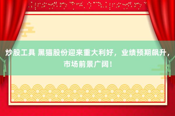 炒股工具 黑猫股份迎来重大利好，业绩预期飙升，市场前景广阔！