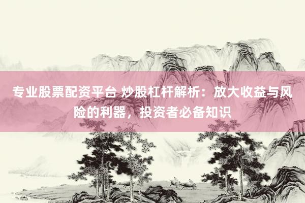 专业股票配资平台 炒股杠杆解析：放大收益与风险的利器，投资者必备知识
