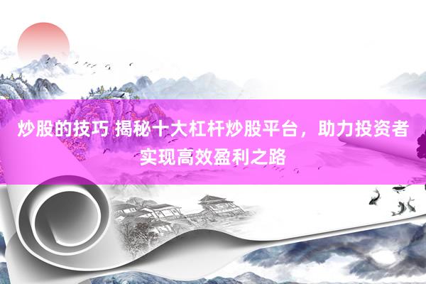 炒股的技巧 揭秘十大杠杆炒股平台，助力投资者实现高效盈利之路