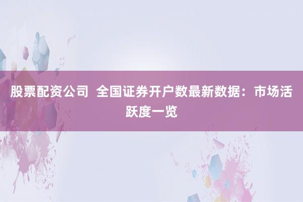 股票配资公司  全国证券开户数最新数据：市场活跃度一览