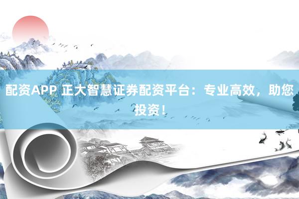 配资APP 正大智慧证券配资平台：专业高效，助您投资！